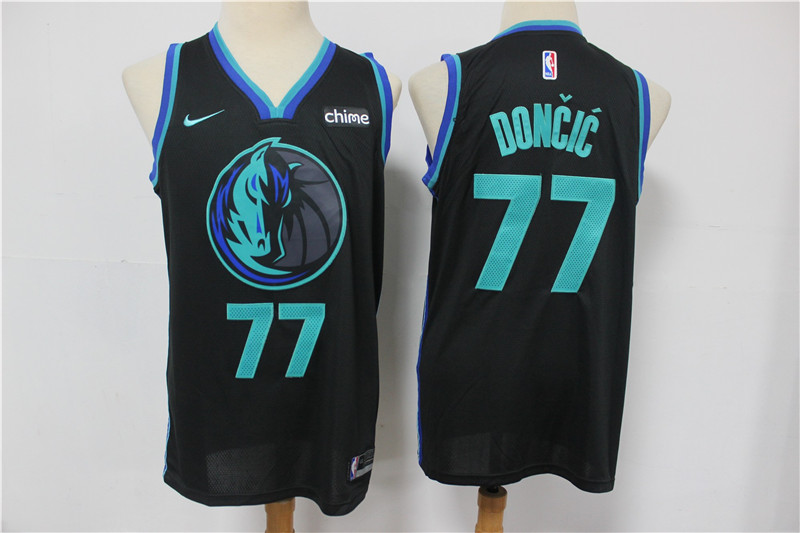 Men Dallas Mavericks #77 Doncic Black City Edition Game Nike NBA Jerseys